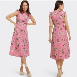 Draper James Midi Love Circle Dress in Magnolia Pink Eyelet size 10